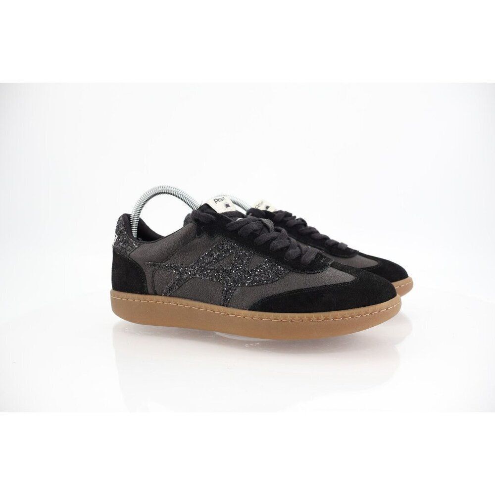 Ash Women's Black Sunset Sneaker Vintage Style Size 40 10 Leather Glitter Low